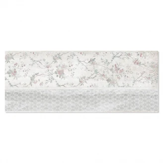 Blommigt Dekor Kakel Royal Classic Grå-Ljusgrå 28x70 cm